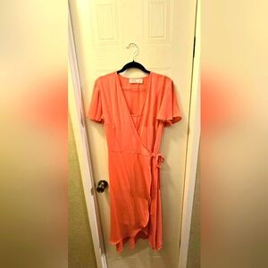 Women's Coral Wrap Dress